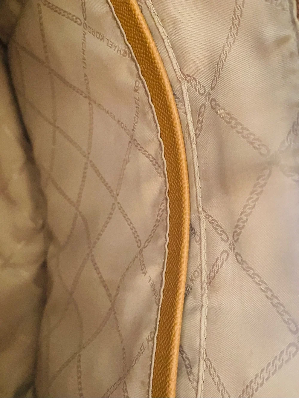 Michael Kors Caramel Leather Tote with MK Charm - Picture 8 of 10